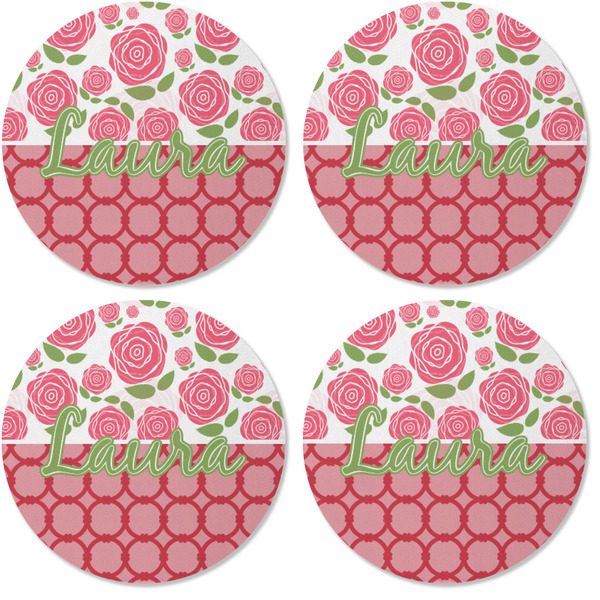 Roses Coaster Round Rubber Back - Apvl