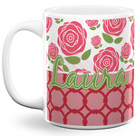 Roses 11 Oz Coffee Mug - White (Personalized)
