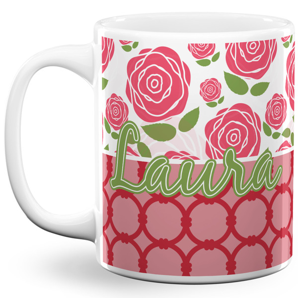 Custom Roses 11 Oz Coffee Mug - White (Personalized)