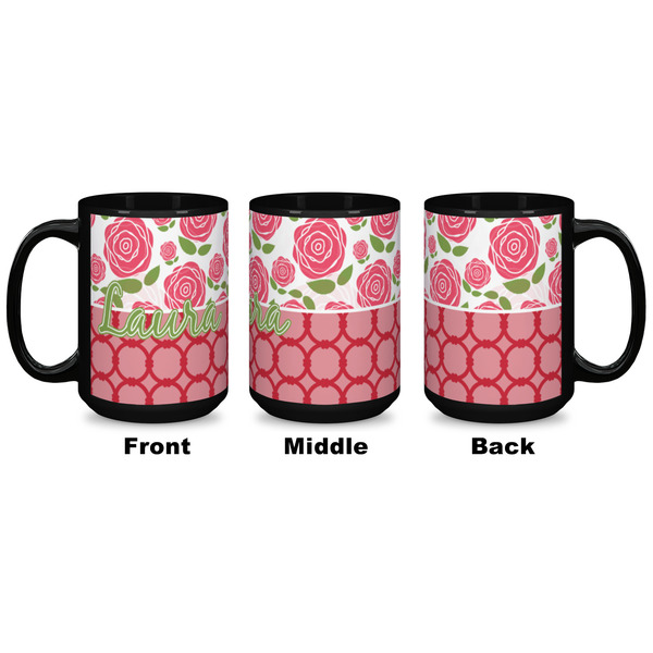 Roses Coffee Mug - 15 oz - Black APPROVAL