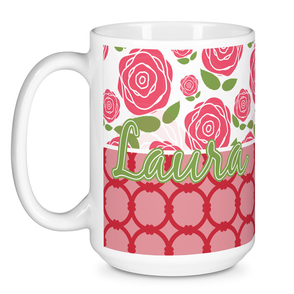 Roses Coffee Mug - 15 oz - White