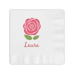 Roses Coined Cocktail Napkins (Personalized)