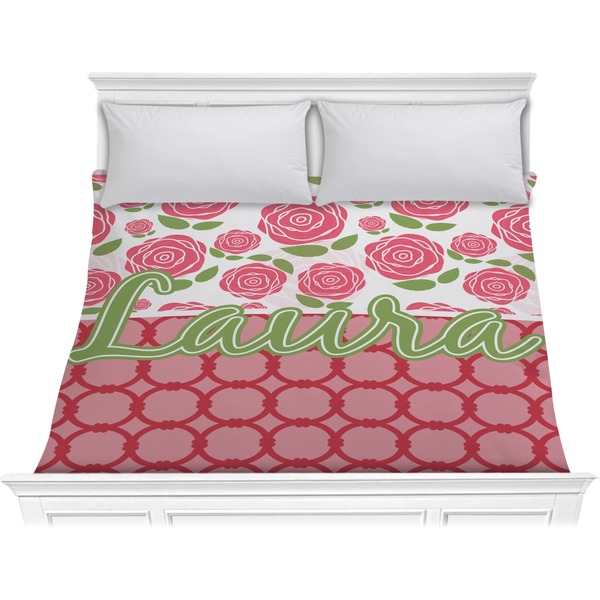 Custom Roses Comforter - King (Personalized)