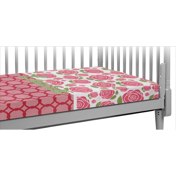 Custom Roses Crib Fitted Sheet (Personalized)