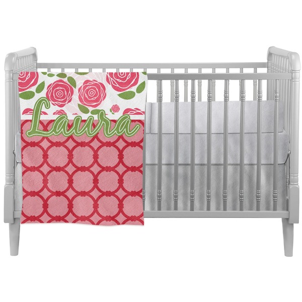 Custom Roses Crib Comforter / Quilt (Personalized)