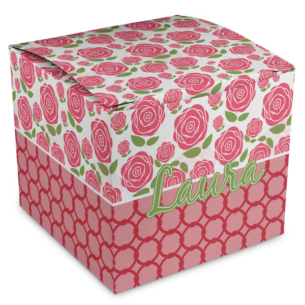 Custom Roses Cube Favor Gift Boxes (Personalized)