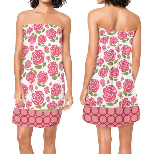 Roses Custom Bath Wrap - Front & Back View