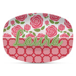 Roses Plastic Platter - Microwave & Oven Safe Composite Polymer (Personalized)