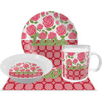 Roses Dinner Set - Single 4 Pc Setting w/ Name or Text