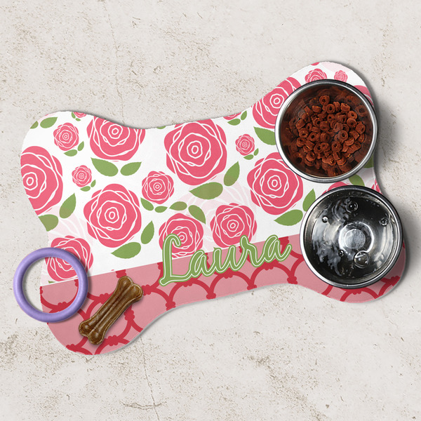 Roses Dog Bone Shaped Mat Lifestyle