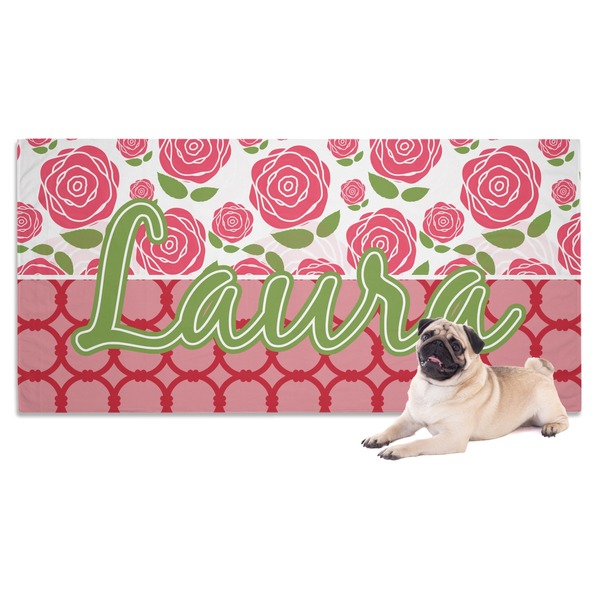Custom Roses Dog Towel (Personalized)