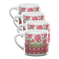 Roses Double Shot Espresso Cups - Set of 4 (Personalized)