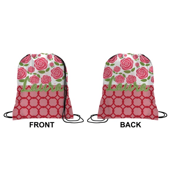 Roses Drawstring Backpack Front & Back Small