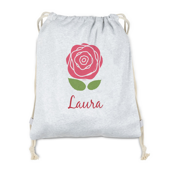 Custom Roses Drawstring Backpack - Sweatshirt Fleece - Double Sided (Personalized)