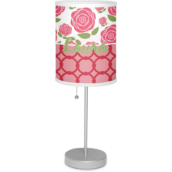 Custom Roses Lamp with Drum Shade (Personalized)