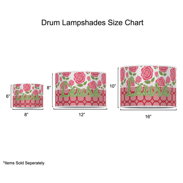 Roses Drum Lampshades - Sizing Chart