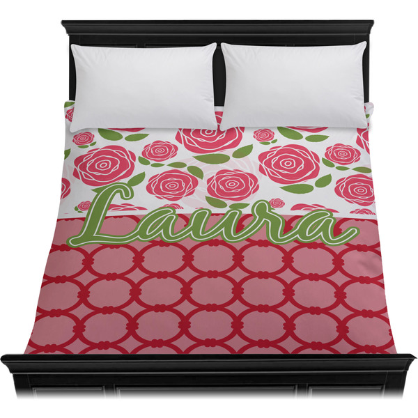 Roses Duvet Cover - Queen - On Bed - No Prop