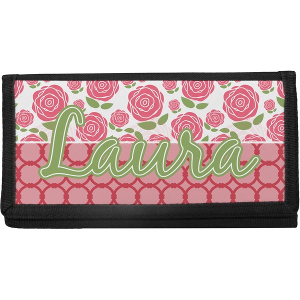 Custom Roses Canvas Checkbook Cover (Personalized)