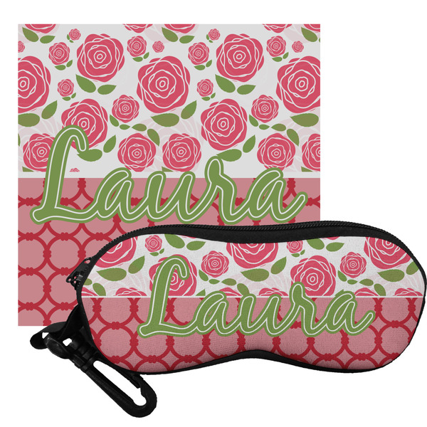 Custom Roses Eyeglass Case & Cloth (Personalized)