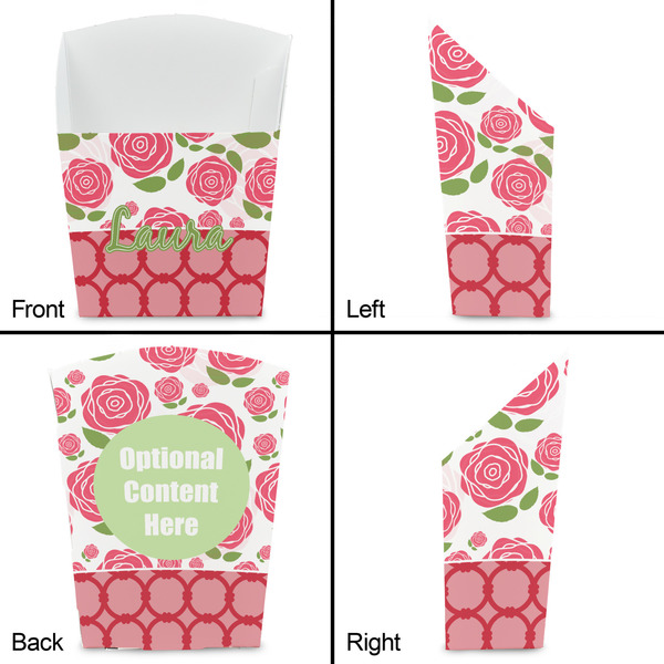 Roses French Fry Favor Box - Front & Back View