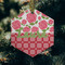 Roses Frosted Glass Ornament - Hexagon (Lifestyle)