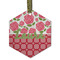 Roses Frosted Glass Ornament - Hexagon