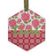 Roses Flat Glass Ornament - Hexagon w/ Name or Text
