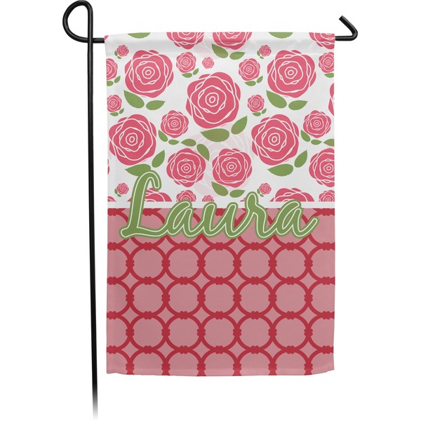 Custom Roses Small Garden Flag - Double Sided w/ Name or Text