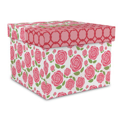 Roses Gift Box with Lid - Canvas Wrapped - Large (Personalized)