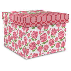Roses Gift Box with Lid - Canvas Wrapped - X-Large (Personalized)