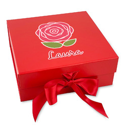 Roses Gift Box with Magnetic Lid - Red (Personalized)