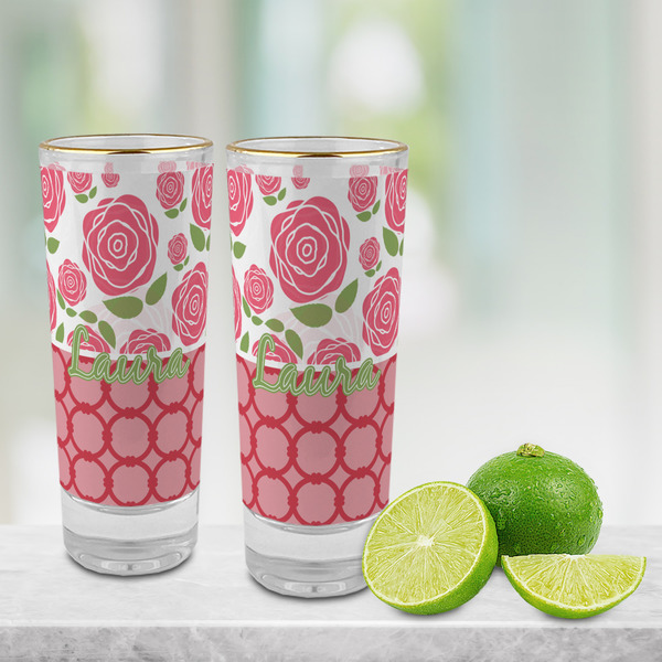 Roses Glass Shot Glass - 2 oz - LIFESTYLE