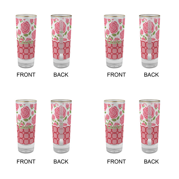 Roses Glass Shot Glass - 2 oz - Set of 4 - APPROVAL