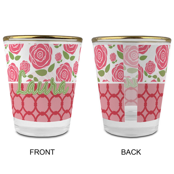 Roses Glass Shot Glass - with gold rim - APPROVAL