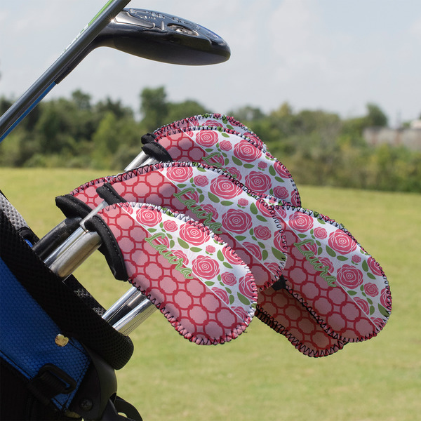 Custom Roses Golf Club Iron Cover - Set of 9 (Personalized)