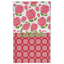 Roses Golf Towel - Poly-Cotton Blend - Large w/ Name or Text