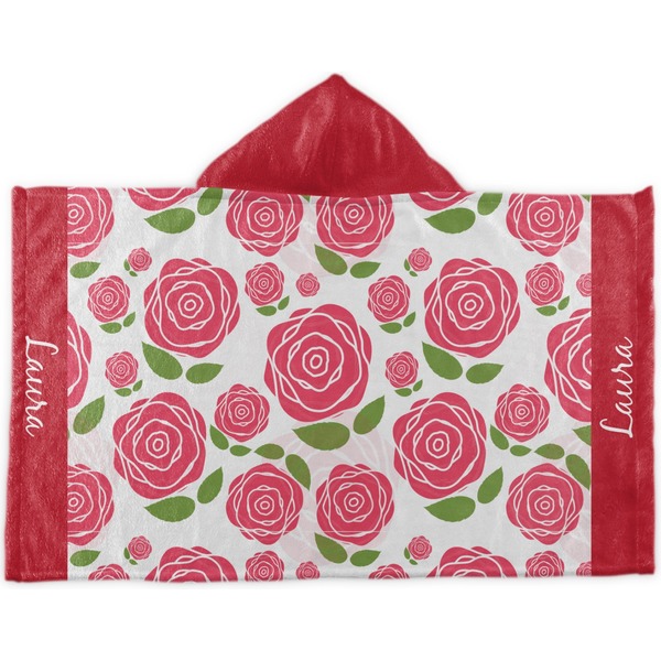Custom Roses Kids Hooded Towel (Personalized)