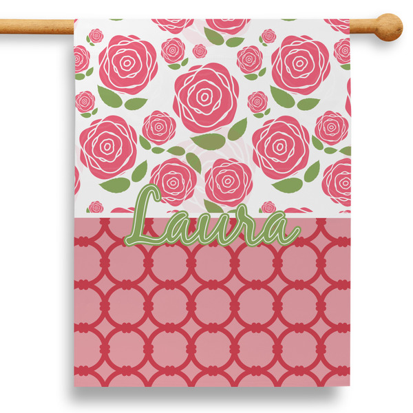 Custom Roses 28" House Flag - Double Sided (Personalized)