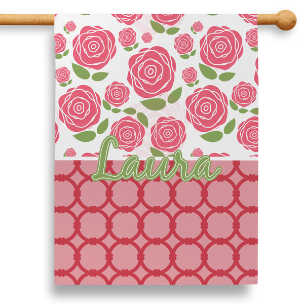 Custom Roses 28" House Flag - Single Sided (Personalized)
