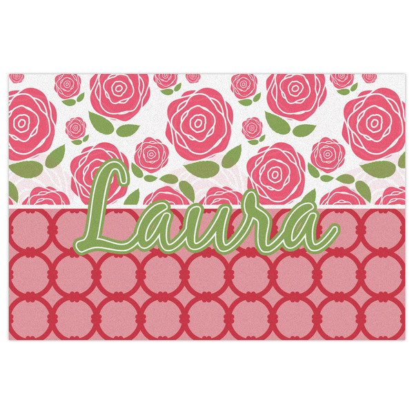 Roses Indoor / Outdoor Rug - 4'x6' - Front Flat