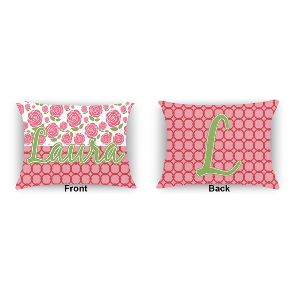 Roses  Indoor Rectangular Burlap Pillow (Front and Back)