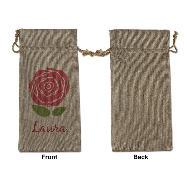Roses Large Burlap Gift Bags - Front Approval