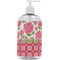 Roses Plastic Soap / Lotion Dispenser (16 oz - Large - White) (Personalized)