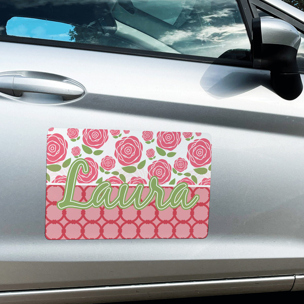 Roses Large Rectangle Car Magnets- In Context