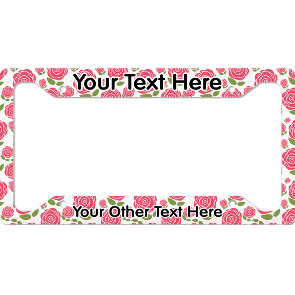 Custom Roses License Plate Frame - Style A (Personalized)