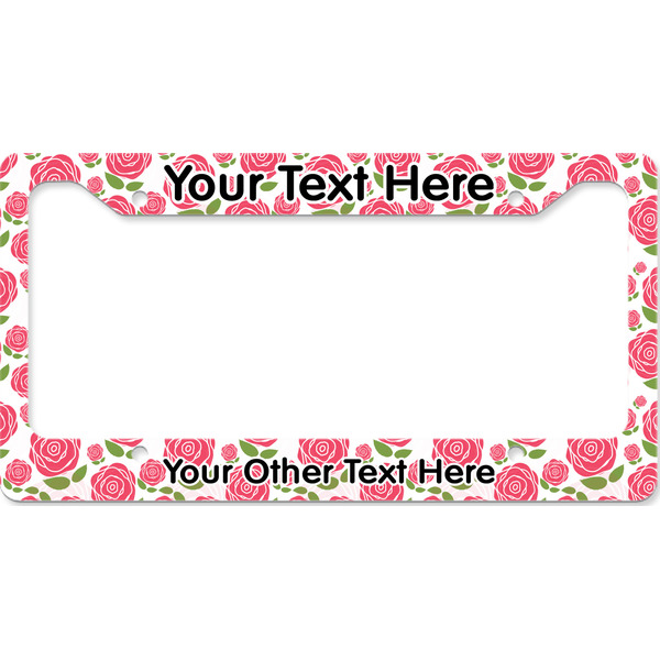Custom Roses License Plate Frame - Style B (Personalized)