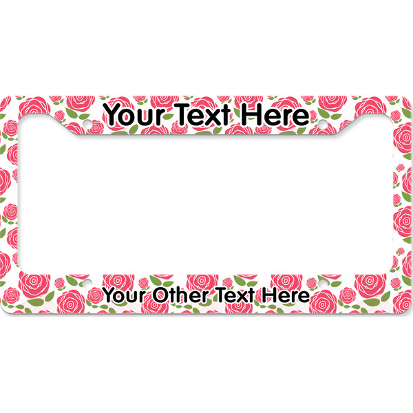 Roses License Plate Frame Wide