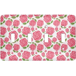 Roses Light Switch Cover (4 Toggle Plate)