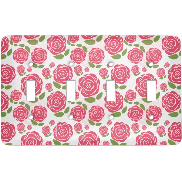 Custom Roses Light Switch Cover (4 Toggle Plate)