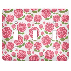 Roses Light Switch Cover (3 Toggle Plate)